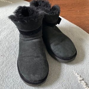 Black Ugg booties with rhinestones